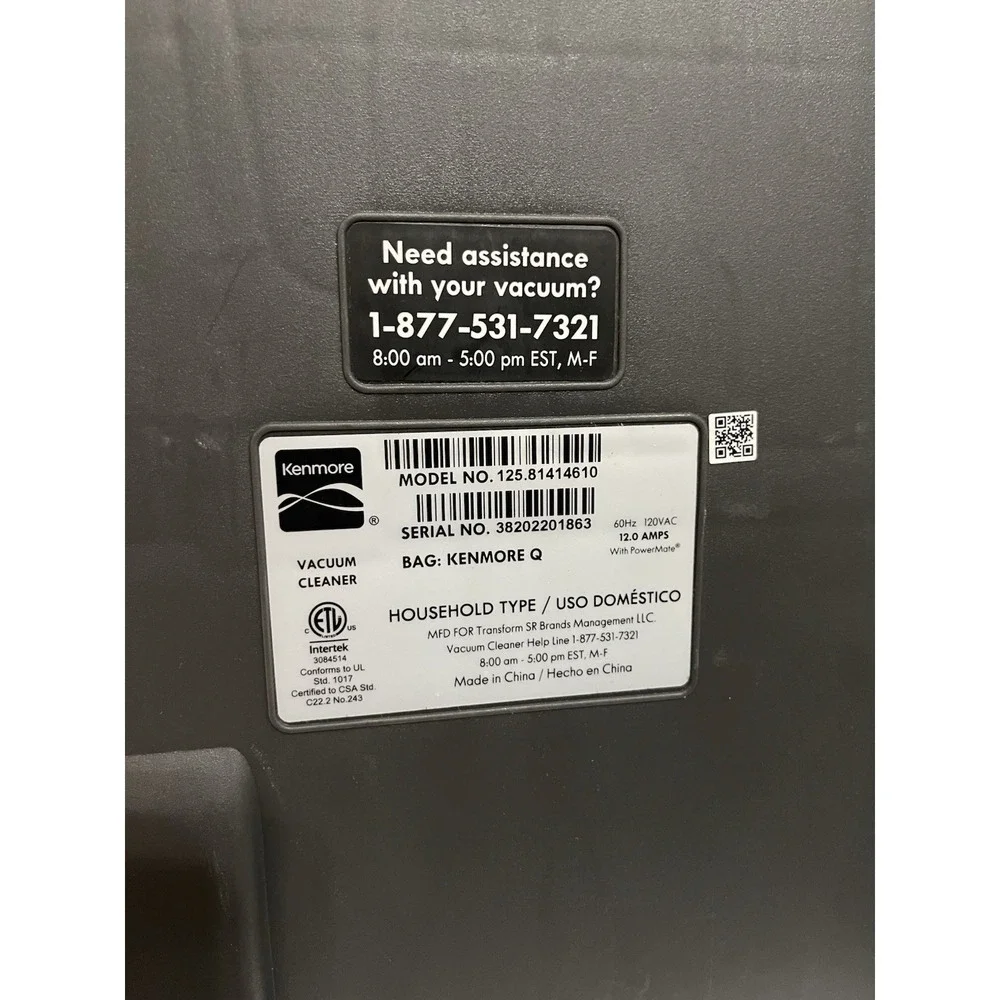 Kenmore 400 Series 125.81414610 Main Motor Body Chassis w Motor & Power Cord